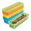 Hot Sale Plastic Classroom Pencil and Marker Baskets Durable Neon Colors Slim Plastic Storage Trays Crayon Organizers Baskets