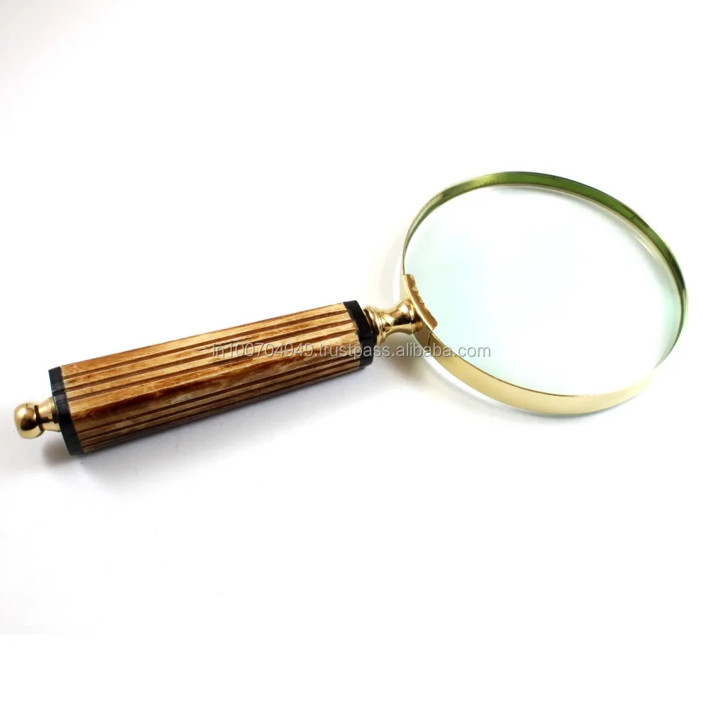 Brass Nautical Magnifier 4 Inch Magnifying Glass Lens Brown Square Handle Grip Buy Concave 9403