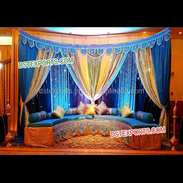 Muslim Wedding Nikah Stage Colourful Wedding Night Mehandi Stage