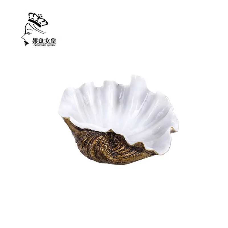 Compote Queen factory direct creative dinner plate shell shape of seafood dish made by resin for dinning room decor