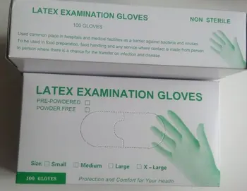 powdered latex exam gloves