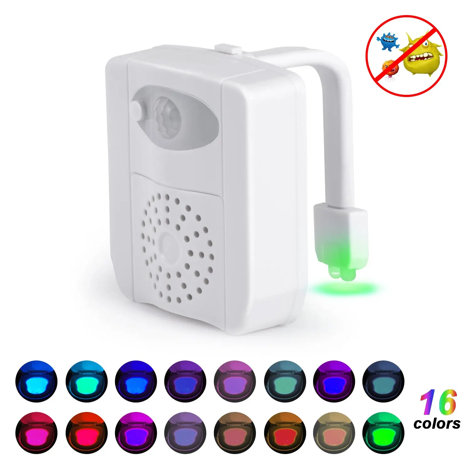 Battery Not Included Upgraded UV Sterilizer Toilet Night Light 16-Color Auto Body Motion Sensor Changing LED Toilet Bowl Night Light with Aromatherapy for Any Toilet Toilet Light DIMICA 1 Pack