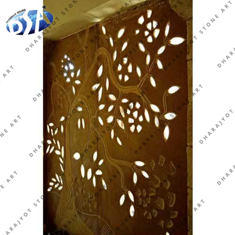 
Beige Sandstone Home Interior Large Wall Jali Decor 