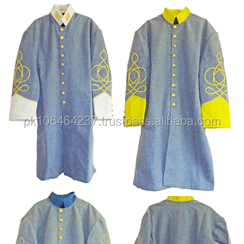 civil war confederate reenactor officers double breasted shell jacket 50