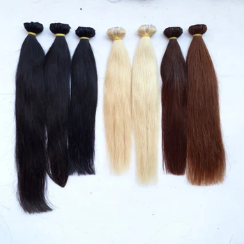 Straight Women Hair Extensions Black Color Bleach Blonde 60cm Long