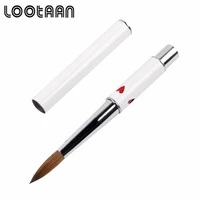 

LOOTAAN 2019 Newest Beautiful White With Red Heart Pattern Metal Handle 100% Kolinsky #8 Acrylic Nail Brush