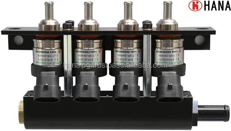 
HANA GAS fuel CNG/LPG rail type injector (3 cyl & 4 cyl)H2003(Keihin Type connector) 
