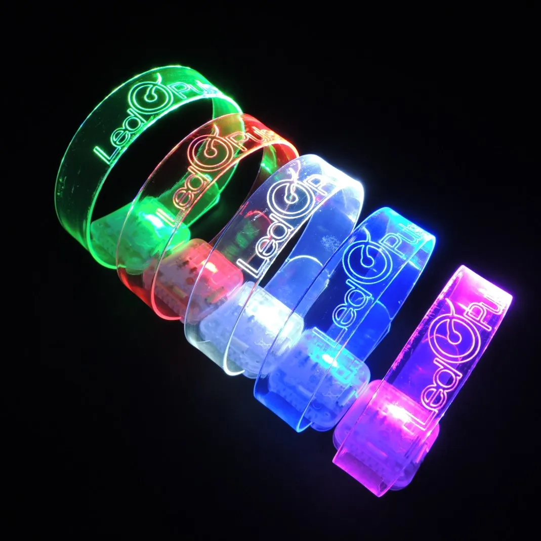 Concert Wholesale Led Bracelets Logo Printed Tpu Transparent Sound