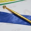Wholesale stainless steel metal cuticle pusher with secure grip Gold colour