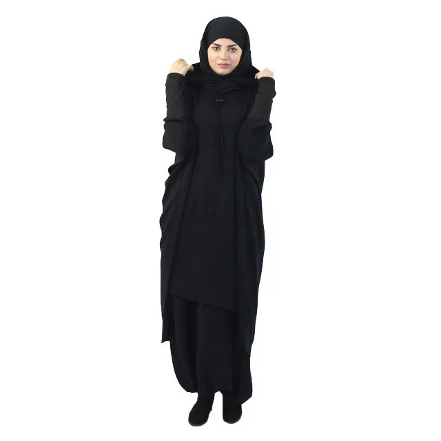 Black Jilbab Hooded Two Piece Moderne Muslim Modern Fashion - Buy ...
