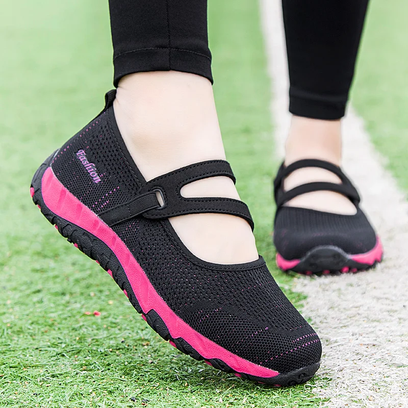 

Summer New Women's Mesh Shoes Breathable Casual Shoes Spring Women Light Walking footwear Slip on Flat Mom Running Sneakers