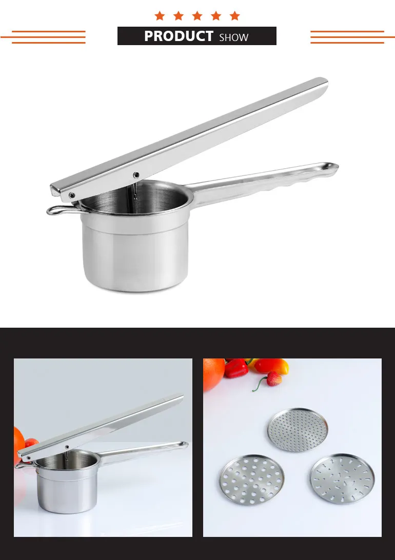 High Quality Kitchen Tools Fruit Press Stainless Steel Potato Ricer For