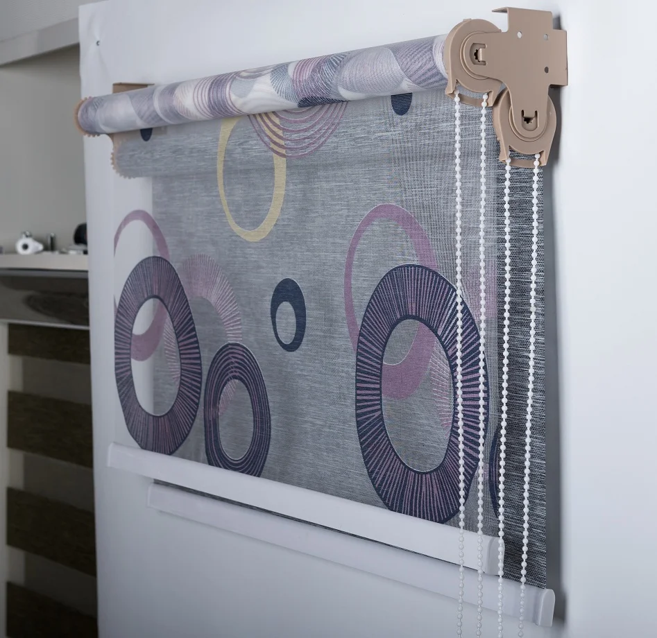 
dual sheer blinds day night window curtain fabric roman roller blinds 