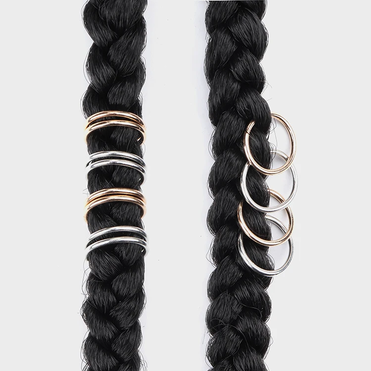 

Amazon 20pcs/bag Golden Silver Color Hair Rings Braid Ring Hoops Hair Loop Clip Accessories for Dreadlocks, Gold , silver