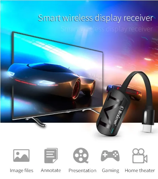 Dongle HDMI Sans Fil Miracast/Airplay - Adaptateur 1080P Pour Android, IOS, Windows, Mac, TV