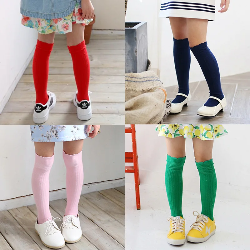 Combed Cotton Baby Boy And Girl Knee Socks Autumn Cotton School Socks Soft Children' Socks