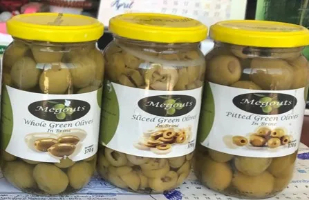 
Megouts Natural Green Olives In Glass Jar 