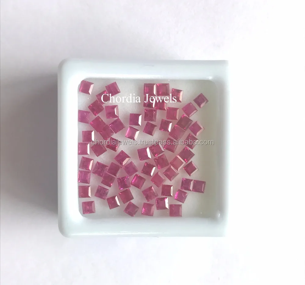 Natural Burmese Ruby 4MM Square Cut Loose Gemstone