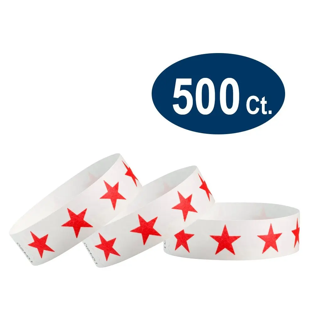 500 Pack Paper Wristbands for Events WristCo Over 21 Neon Yellow 3//4 Tyvek Wristbands