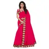 Pink Color Chanderi Silk Sarees with Kalamkari Printed Border