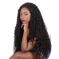 

Sunlight 100% Human black women Hair Indian Kinky Deep Curly Lace Front Pieces Wigs,black wigs human hair