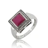 Ruby white cz gemstone rings wholesale silver jewelry suppliers 925 sterling silver solid rings