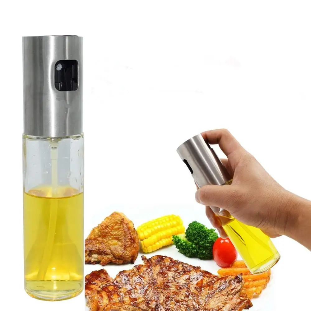 2019 Decorative Olive Oil Bottles, Stainless Steel Refillable Oil Sprayer for Cooking with Soy Sauce Bottlefor BBQ, Salad