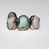 Sterling Silver dual gemstone adjustable Rough Opal Ring - Rough ethiopian Opal
