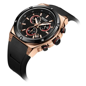 2018 Megir Luxury Brand Sports Man Watches Men's Chronograph Quartz Wrist Watch Silicone Band Relogio Men Watch
