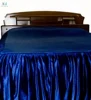 Queen Size velvet ruffle bed spread ,bed linen in velvet, Navy blue Ruffled bedspreads