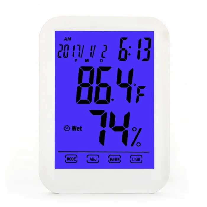 

Max Min Calendar Luxury Temperature Meter Backlight Clock Hygrometer digital indoor thermometer led household humidity