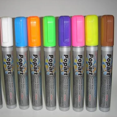 

Non toxic Hot selling Fluorescent Color Erasable Window chalk pen