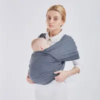 

Soft Cotton Baby Wrap Carrier All-in-1 Stretchy Baby Infant Carrier Wrap Hand Free Baby Carrier Wraps with Free Carrying Pouch
