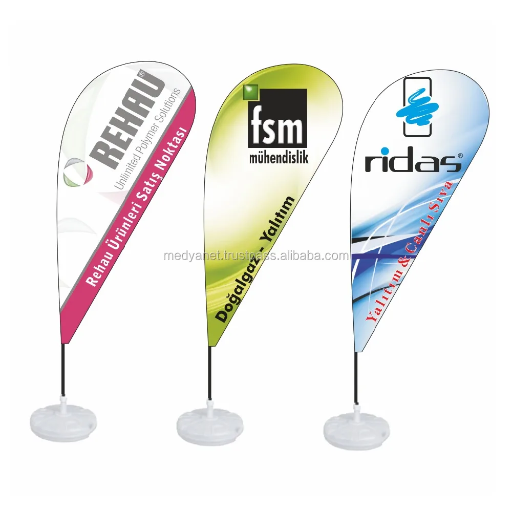 Advertising Flying Banner Teardrop Flags Outdoor Promotional Wind
