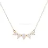 Rainbow Moonstone Teardrop Prong Set Necklace - Gold Plated 925 Sterling Silver Chain Necklace - 6x4mm 7x5mm 8x6mm Size Stone