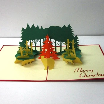 Christmas Greeting 3d Pop Up Card Buy 3d Pop Up Cardchristmas And New Year 3d Cardchristmas Forest Pop Up Card Product On Alibabacom