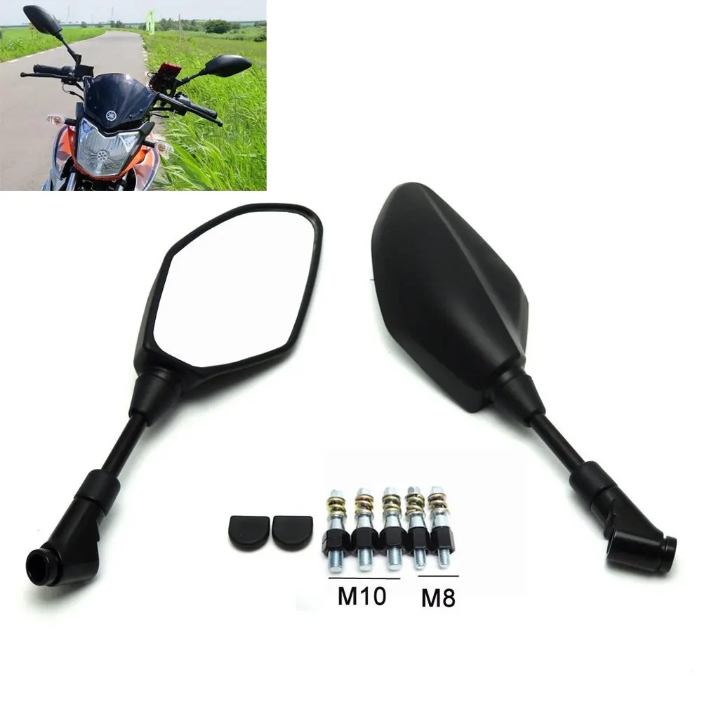 Z10 Motorcycle YAMAHA black mirrors Riser Extension Brackets Adapter 1 pair 10mm