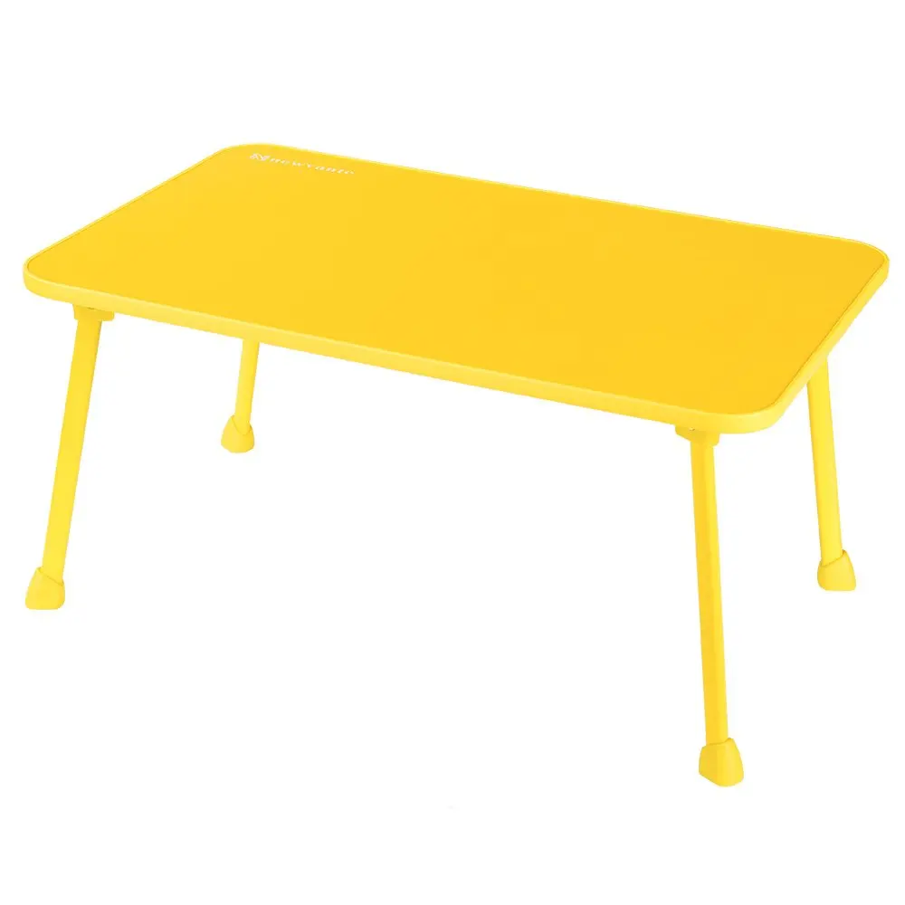 Laptop Bed Tray NNEWVANTE Laptop Desk for Bed Sofa Lap Desk Foldable Portable Standing Outdoor Camping Table, Breakfast Reading Tray Holder for Couch Floor Students Young Color(Yellow)
