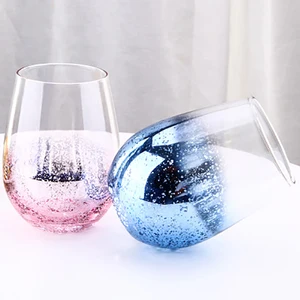 Image of Household colored lead-free starry crystal glass water cup with big belly