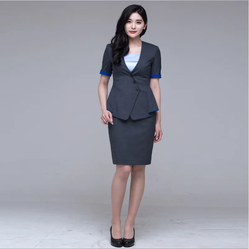 
Ladies Office Uniform Suits Jacket Blouse Skirt CO0462 