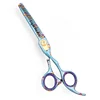 Hot Selling Elastic Paint Coated Blue 6.5inch Hair Scissors Set ,Opened Finger Ringer Ring Fit All