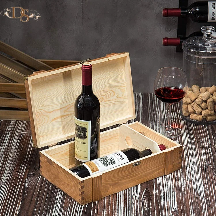 Custom High Quality Pinewood Wood Wine Box - Buy Wooden Wine Box,Wooden ...