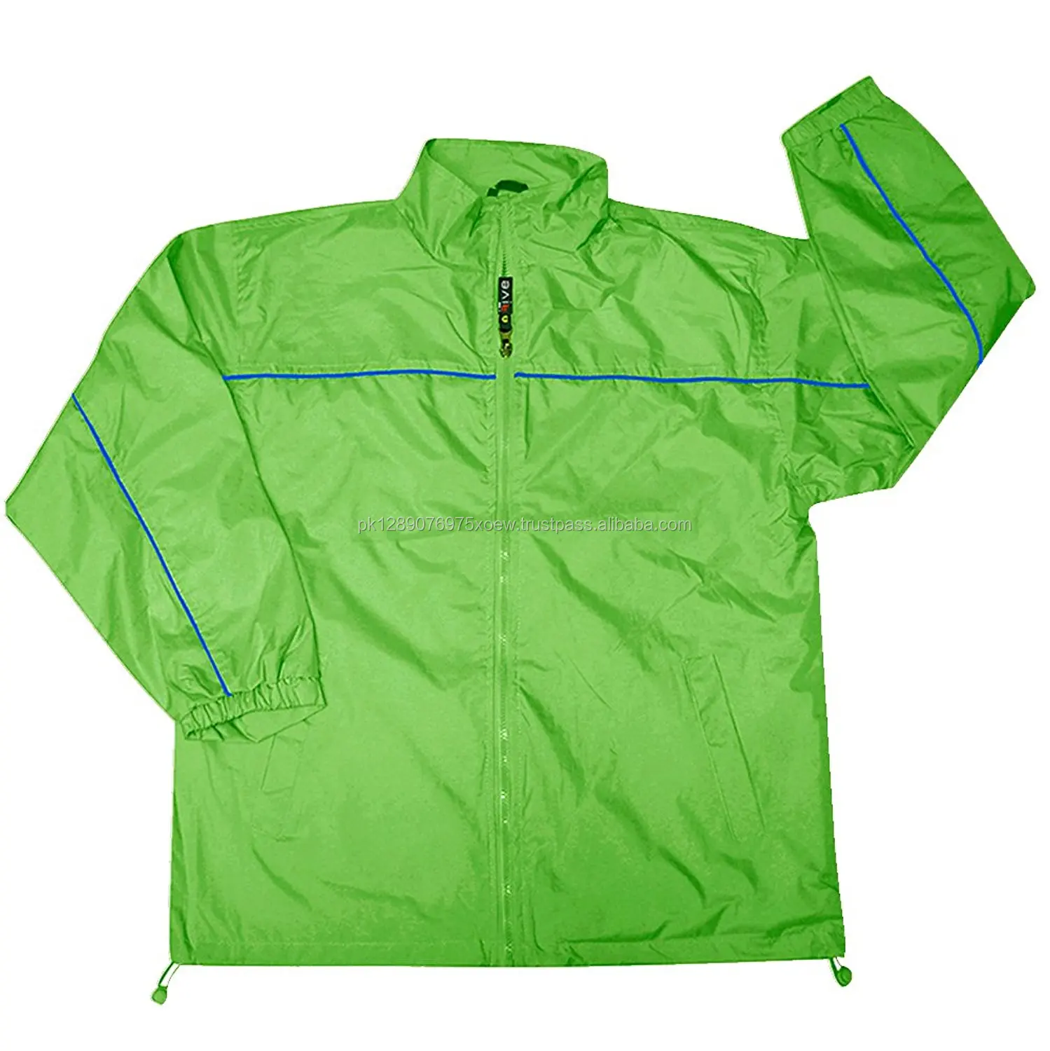 Custom Black Open Zip Style Waterproof Men Hoodie Windbreaker Jacket