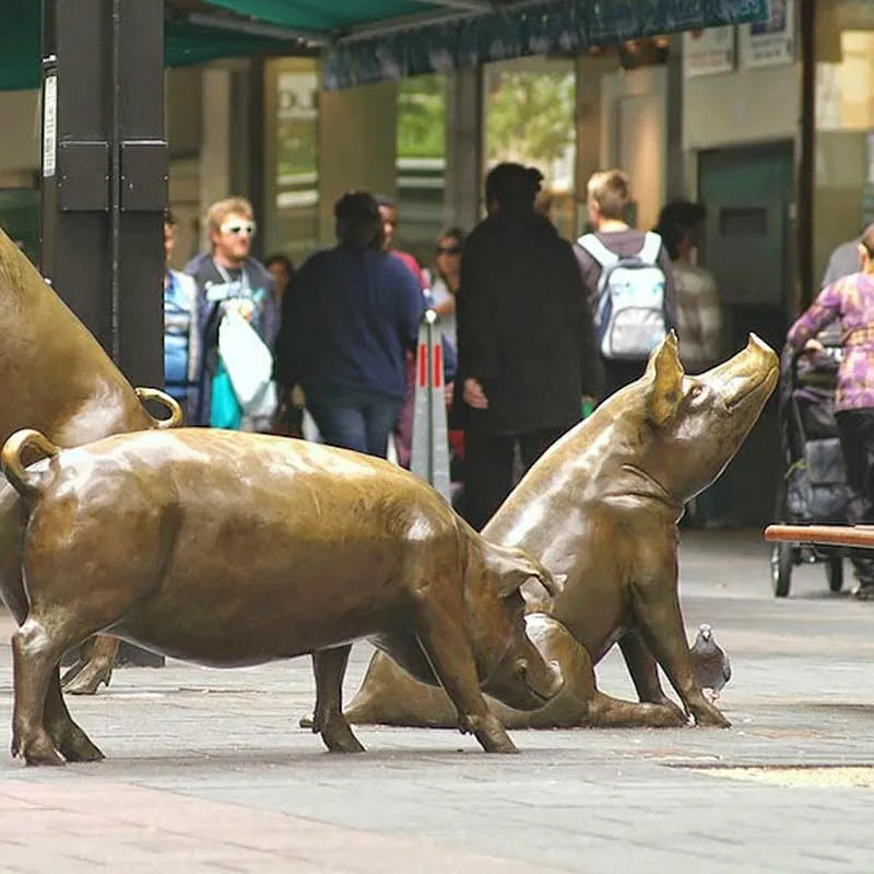 Life Size Bronze Pig Sculpture Metal Cast Pigs Statue For Garden Decoration Buy Bronze Pig