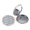plastic mirror round shaped famous building post card theme foldable compact makeup pocket mirror wedding