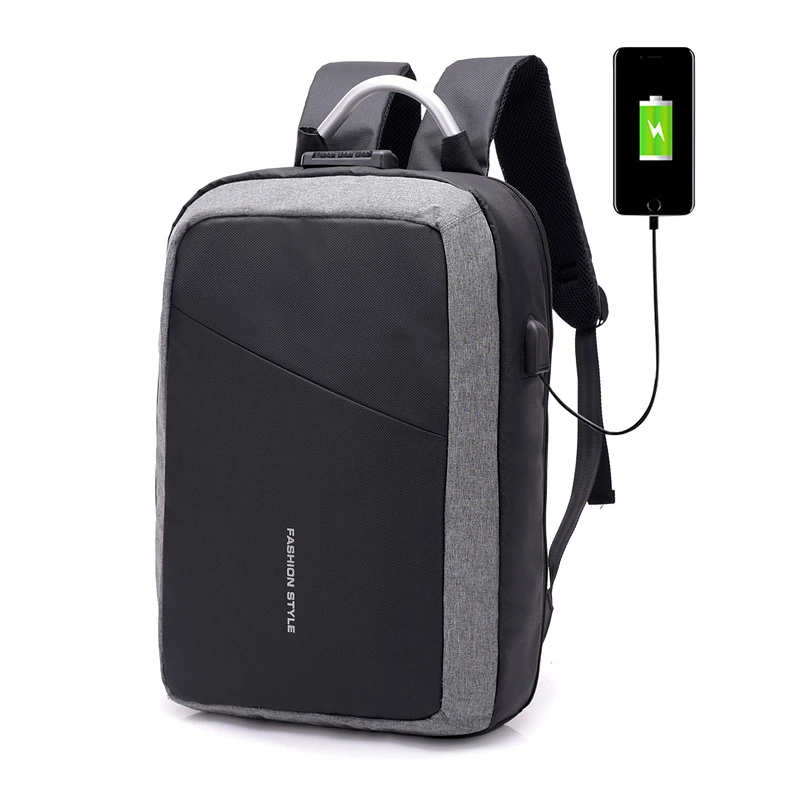 

men's bagpack Nylon waterproof laptop backpack anti theft business Laptop backpack with usb charging port