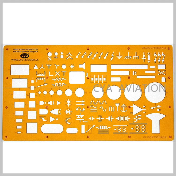 Electrical And Electronic Installation Symbols Drawing Template Stencil