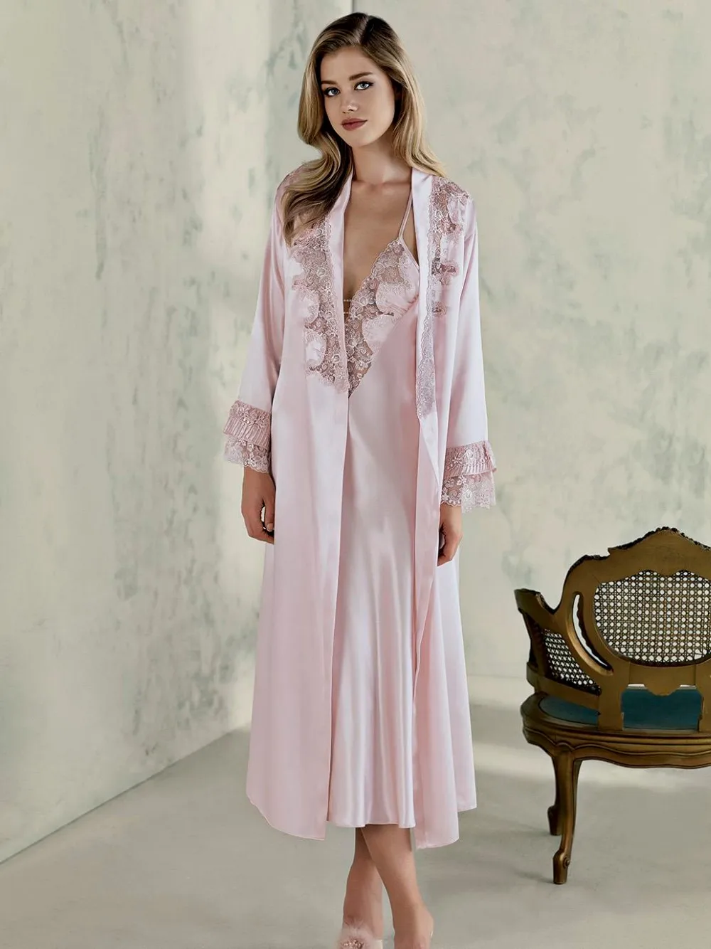 long cotton nightgown and robe sets