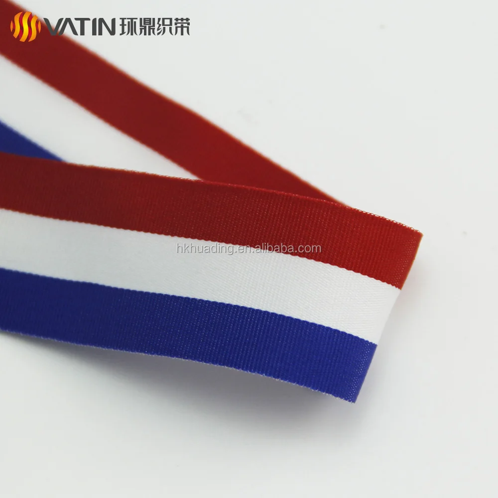 Red White and Blue Striped Flag Award Medal Grosgrain Ribbon