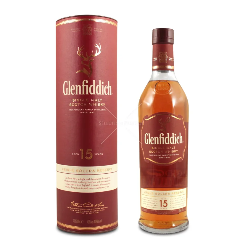 Гленфиддик 15. Виски Glenfiddich 15. Glenfiddich 15 unique Solera Reserve 0.75.